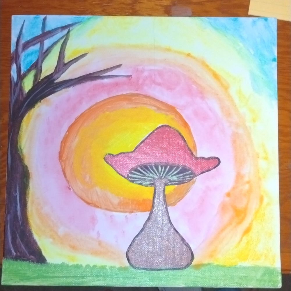 Mushroom sunset colors,tree